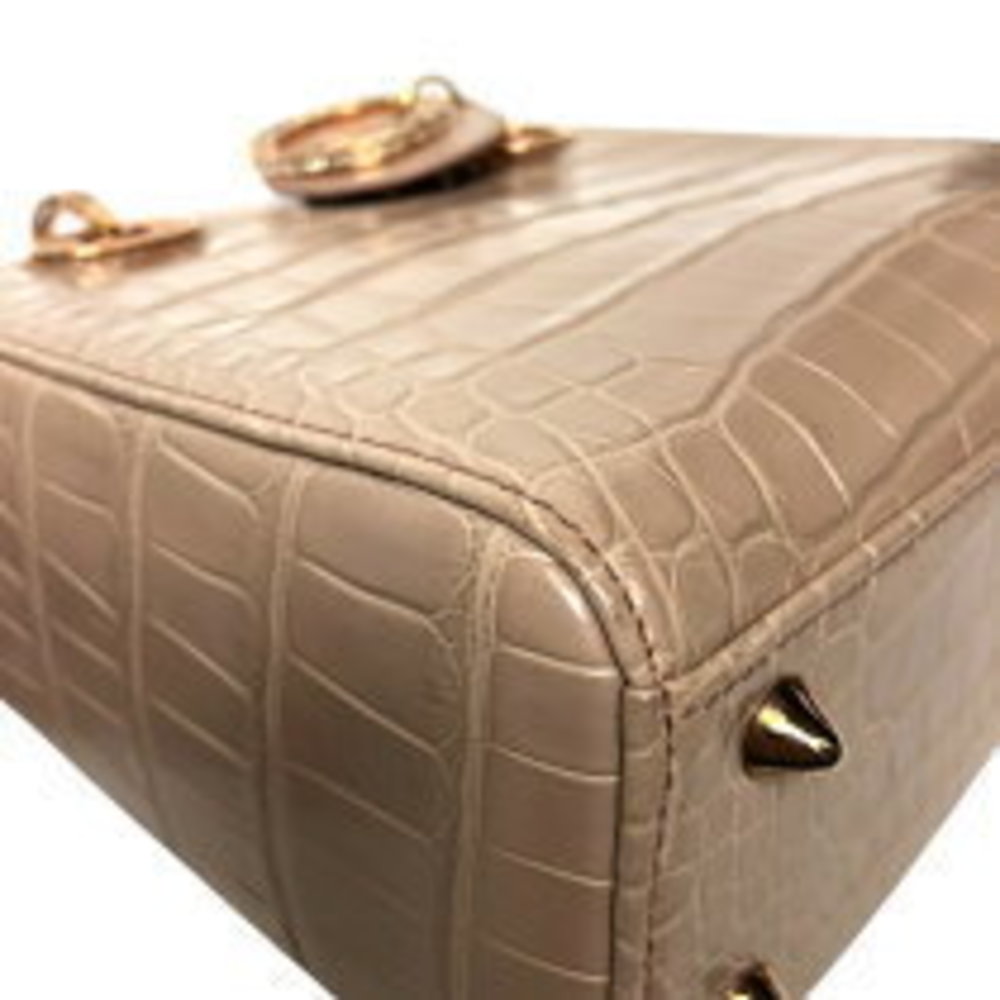 Dior Beige Crocodile Handbag Christian Pink Lady - Picture 6 of 7